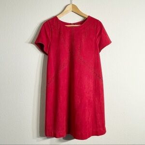 Design Lab Lord and Taylor Red Laser Cut Short Sleeve Dress Size Small